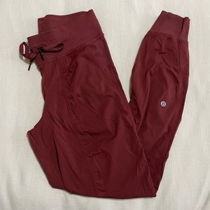 lululemon Maroon Cinched Full-Length Dance Studio Pants